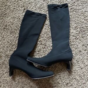Vintage 90’s Y2K Anne Klein Elegant Black Knee-High Women's Boots